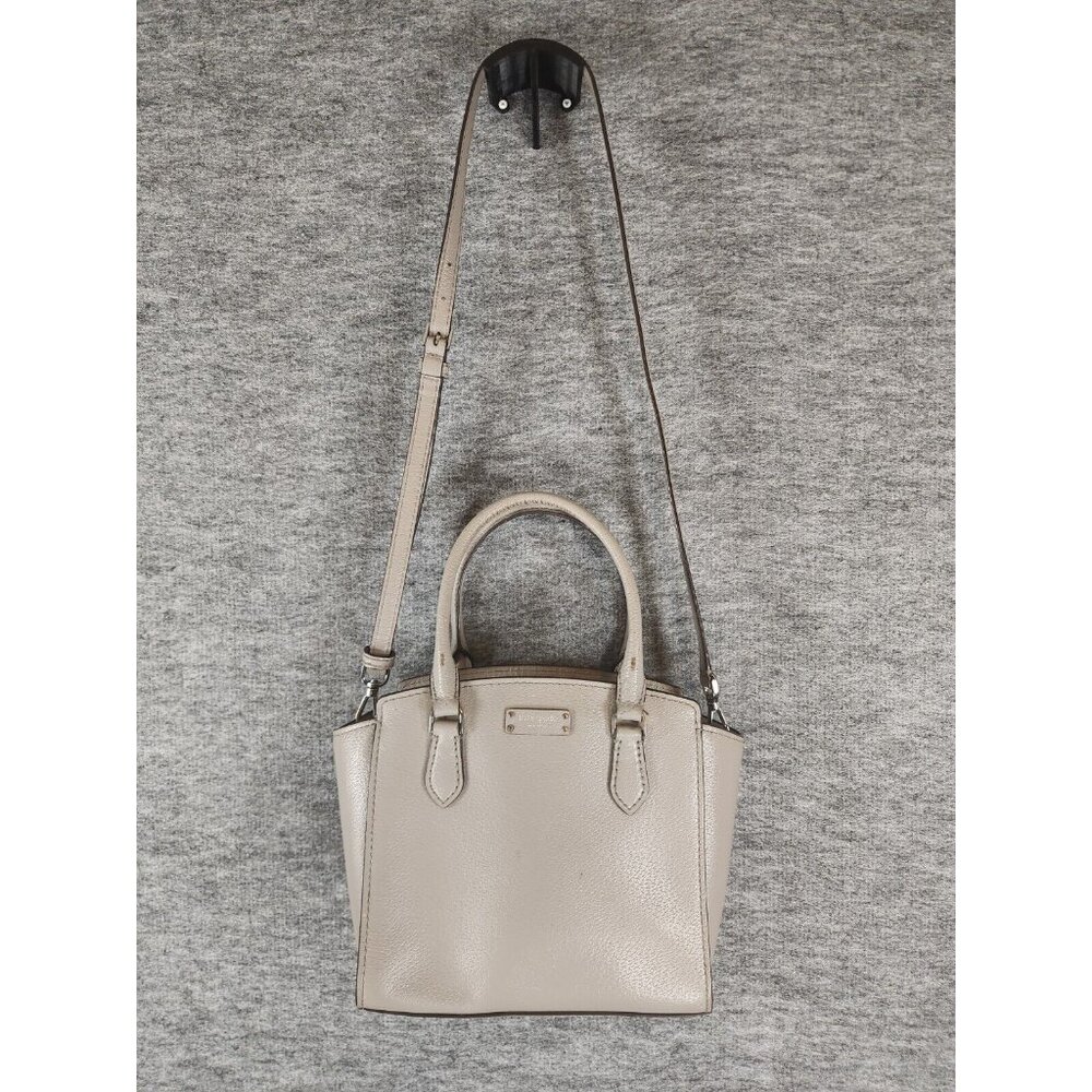 Kate Spade New York Crossbody J183 Grey Beige Silver Hardware 8 x 9 x 4.5